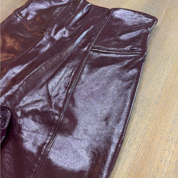 Spanx Faux Patent Leather Leggings XS Ruby High Rise Waist Shaping - Picture 14 of 14